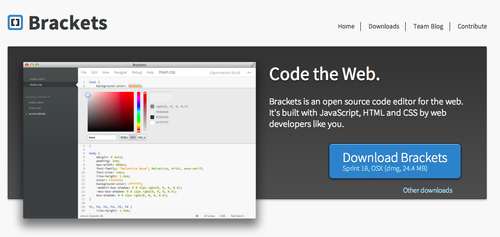 Adobe Brackets Webpage