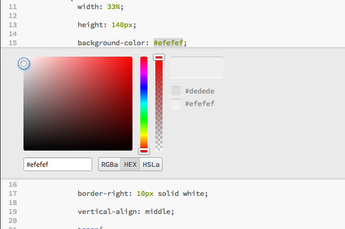 Adobe Brackets Color Editor