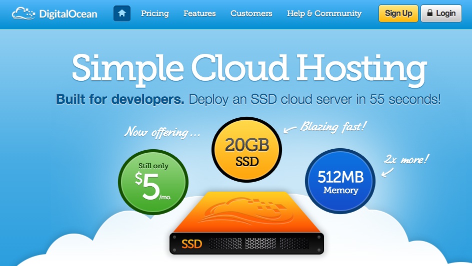Digital Ocean Home Page