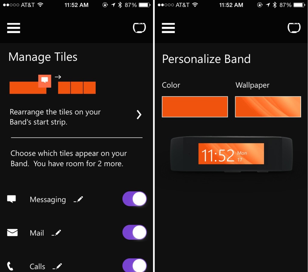 Microsoft Band - Personalize