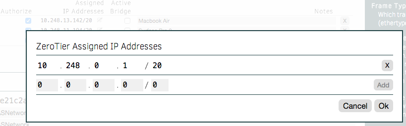 ZeroTier Custom IP Address